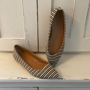 JCrew B/W striped ballet flats